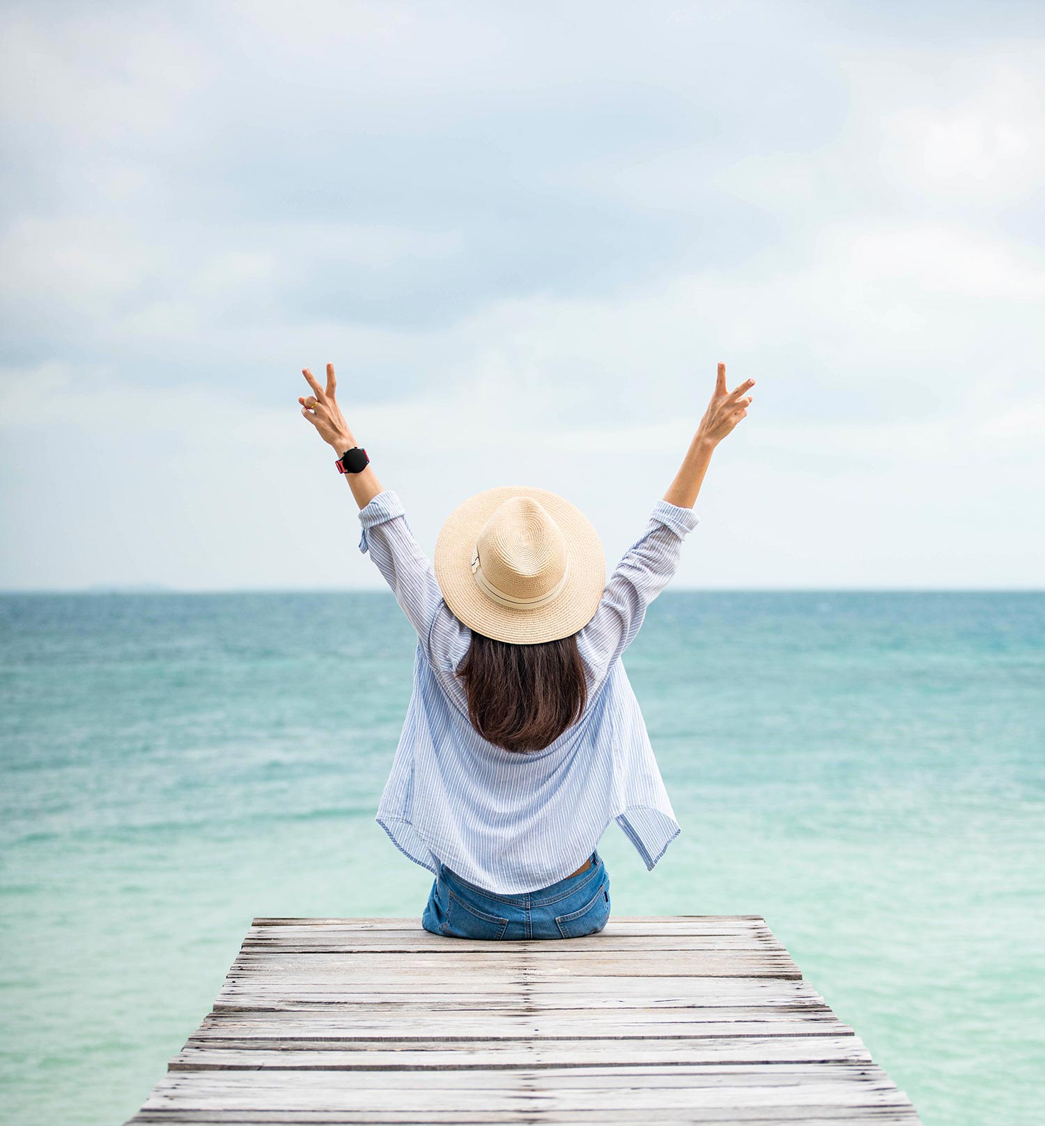 woman holiday wooden bridge woman holiday wooden bridge