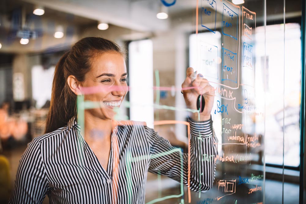 woman working on a concept