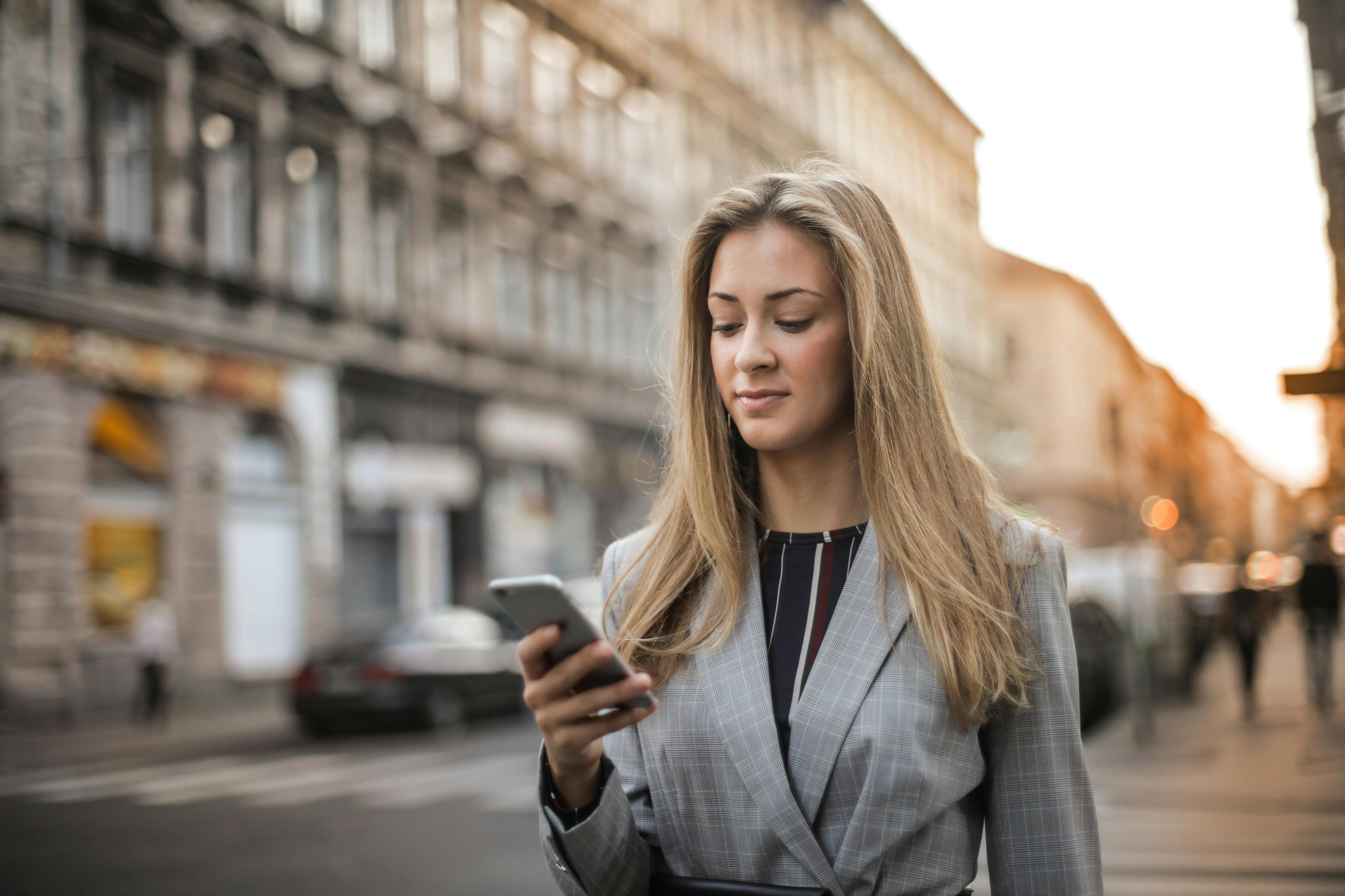 woman with smartphone